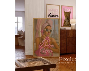 Preppy Leopard Wall Art Set, Pink Y2k Leopard Wall Art Set, Stylish And Cool Girly Aesthetic Art for Dorm Room, Leopard & 8 Ball Print, image 5