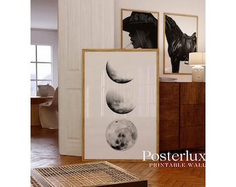 Stockholm Style Moon Phases Wall Art – Modern Lunar Moon Print, Stylish Moon Poster, Y2K Fashion Aesthetic Chic Poster, Stockholm Poster, image 5
