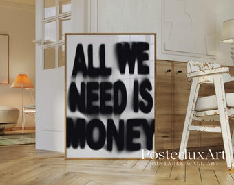 Black & White Typography Print, Stockholm Style Graffiti Fashion Wall Art, Modern Aesthetic Chic Apartment Decor, image 4