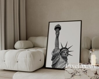 Black and White Fashion Wall Art Set of 6 - Modern Gallery Wall Prints, Stylish Y2K Stockholm, Leopard, Statue of Liberty Apartment Decor, image 6