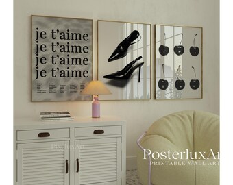 Chic Black and White Gallery Wall Art Set – Leopard, Empire State, High Heels, Fashion & Stylish Print, Trendy Aesthetic Y2K Apartment Print, image 3