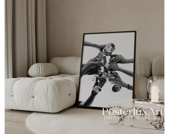 Stockholm Style Wall Art Set of 3 | Black & White Modern Prints | Doberman, Cheers Glasses and Lips | Minimal Fashion Home Decor, image 3