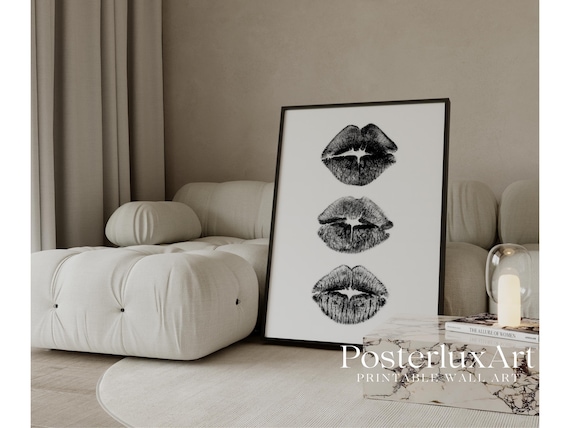 Black Lips Wall Art Print