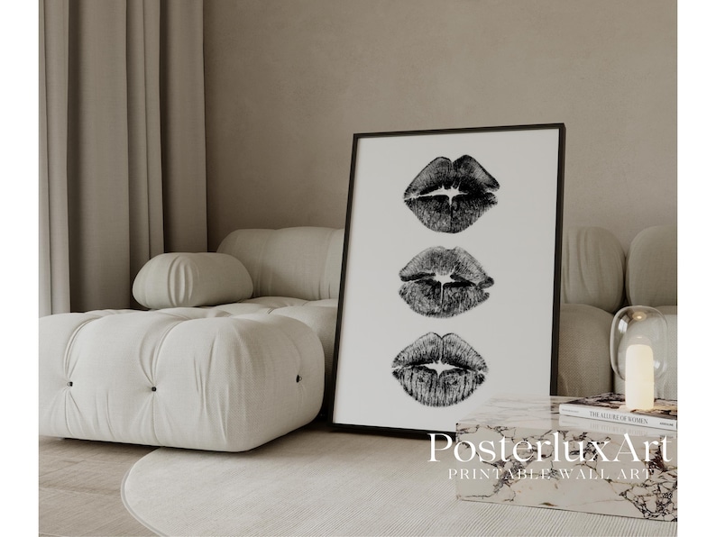 Black Lips Wall Art Print
