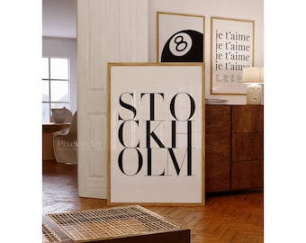 Modern Stockholm Typography Print – Black and White Stockholm Aesthetic Print, Cool Y2K Fashion Prints, Stylish Chic Apartment Decor, image 7