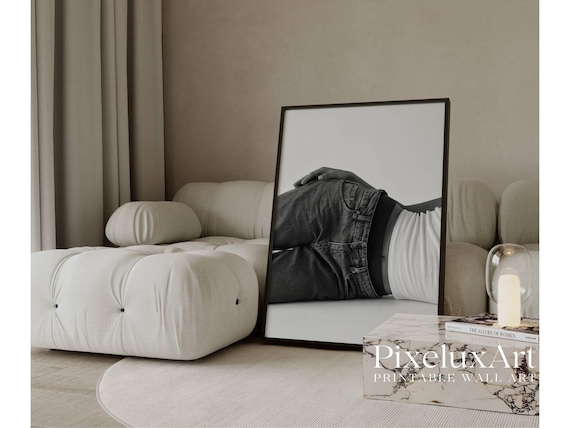 Black And White Jeans Art Print