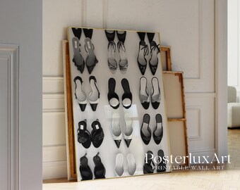 Black and White Vintage Heels Poster – Retro High Heels Wall Art, Luxury Shoe Print, Fashion Home Decor, Stockholm Style Heels Print, image 6