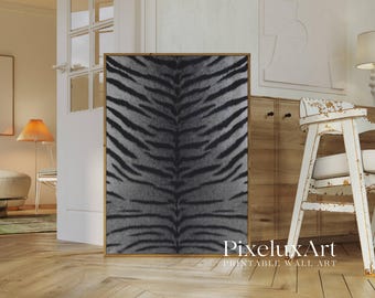 Stylish Tiger Pattern Print , Black And White Modern Y2k Fashion Decor, Leopard Pattern Art, Modern Chic Aesthetic Decor, Cheetah Print, image 3