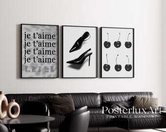 Chic Black and White Gallery Wall Art Set – Leopard, Empire State, High Heels, Fashion & Stylish Print, Trendy Aesthetic Y2K Apartment Print, image 4