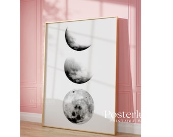 Stockholm Style Moon Phases Wall Art – Modern Lunar Moon Print, Stylish Moon Poster, Y2K Fashion Aesthetic Chic Poster, Stockholm Poster, image 4