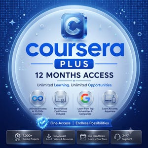 Coursera Plus | 1 año de acceso ilimitado al aprendizaje | Más de 7000 carreras | Certificados profesionales incluidos