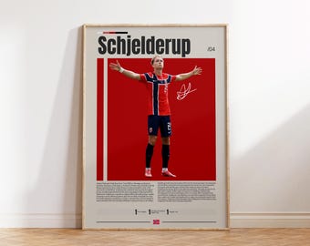 Andreas Schjelderup Poster, SL Benfica Poster, Fußballgeschenke, Sportposter, Fußballspielerposter, Fußball-Wandbild, Sport-Schlafzimmerposter