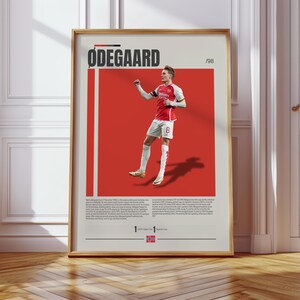 Martin Ødegaard Poster, Arsenal FC Poster, Soccer Gifts, Sports Poster, Football Player Poster, Soccer Wall Art, Sports Bedroom Posters