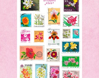 Planche de stickers “Les timbres de fleurs 2”