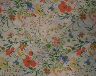 Vintage Thibaut Botanical Meadow Wildflowers Authentic "Highland" 1970s
