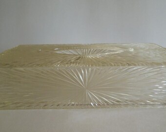 Vintage Celebrity, Inc  Crystal Look Tissue Box  New York New York Elegant Starburst Lucite