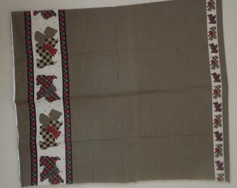 Vintage Scottie Plaid Fabric Panel Past and Presents Daisy Kingdom 1997