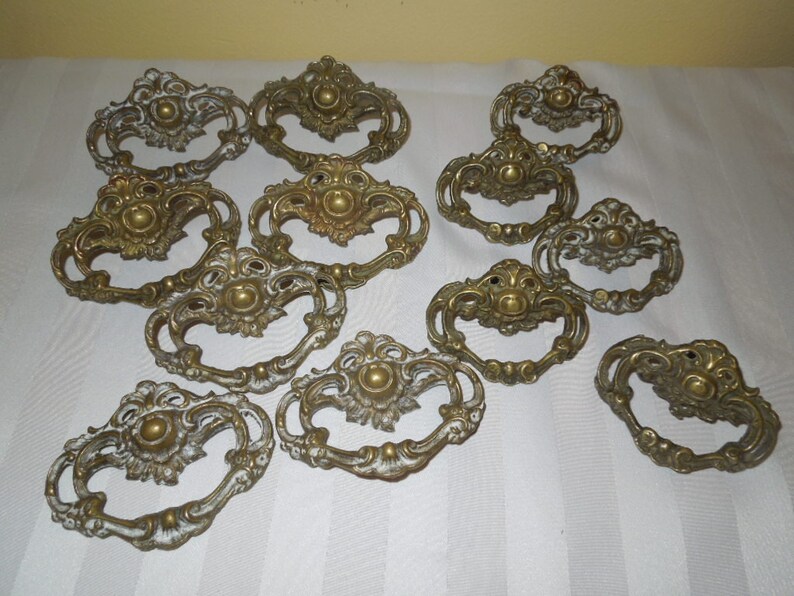 Antique Art Nouveau Drawer Handles Bronze Set Of 12 Ornate Etsy