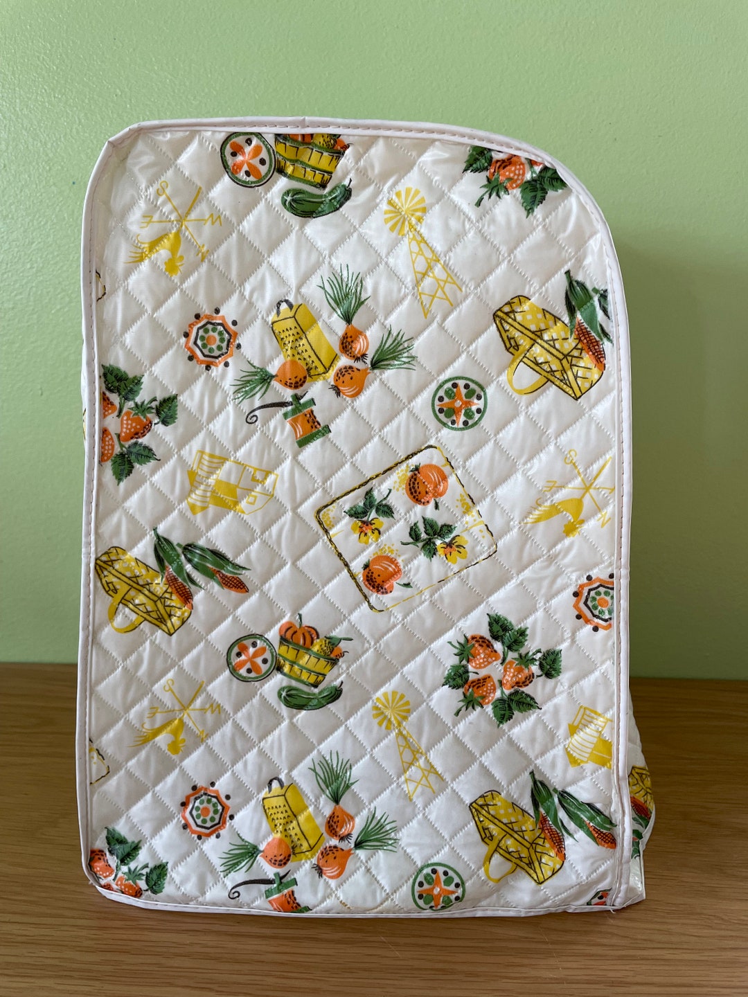 Vintage Quilted Small Appliance Cover Farmhouse Fruits Vegetables Etsy