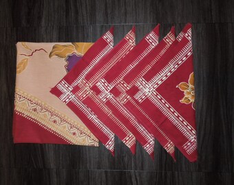 Genuine Pekalongan Java BATIK FABRIC Tablecloth and Napkins