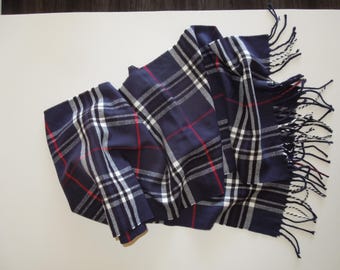 Unisex Cashmere Feel Italian Design Plaid Scarf