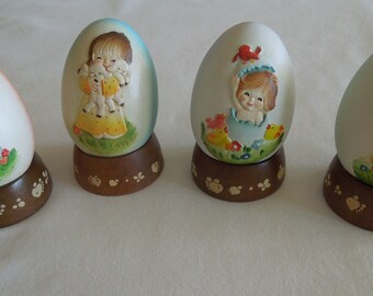 Vintage ANRI Jerrandie Annual Egg Series Made in Italy Set of 4