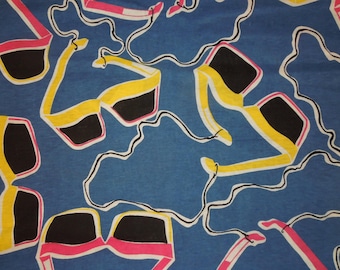 Bold Graphic Fabric  Sunglasses Vintage 80s Early 90s Novelty