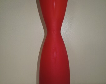 RARE Vintage Frosted Red Cased Hourglass Vase by Design House Stockholm