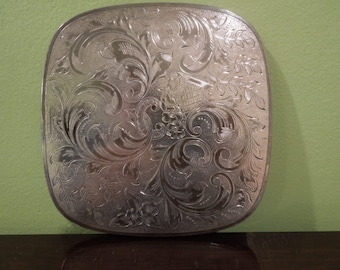 Vintage Gabis EPB Electroplated Britannia Trivet Sweden Floral Flower Pattern FREE Shipping