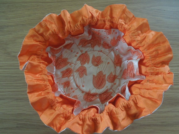 Gorgeous Jewelry Pouch Satin Embroidery Orange Go… - image 2