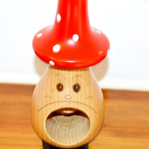 Vintage ORIGINAL Weihnachts Nussknacker Pilz Holz  Figur Deko  70er Jahre   Retro Christmas Santa Angel Retro Mid Century Seventies