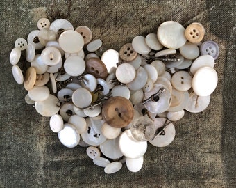 100+ Vintage Neutral Buttons, Mother of Pearl and Other