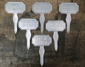 Set of Six 1940’s Rose Markers with Women’s Names