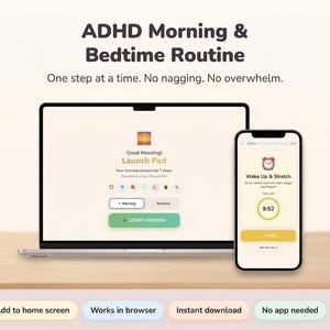 ADHD Morning & Bedtime Routine for Kids | Visual Step-by-Step Timer | Routine Checklist | Browser App | Instant Download