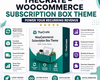 TheCrate WooCommerce Subscription Box Theme | Lifetime Access | Instant Download