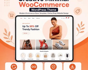 Creative Minimal WooCommerce WordPress Theme | Modern Ecommerce Store Template | Online Shop Website Design