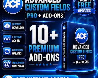 ACF Pro WordPress Plugin Bundle | 10+ Add-ons, Lifetime Access (Digital Download)