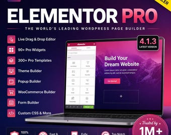 Elementor Pro 4.1.3 | Latest WordPress Page Builder | Instant Digital Download
