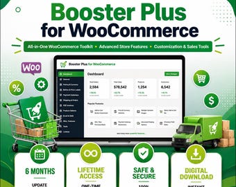 Booster Plus para WooCommerce | Plugin WooCommerce Toolkit | Download instantâneo | Acesso digital