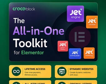 Crocoblock Komplettpaket für Elementor | Alle JetPlugins enthalten | JetEngine, JetSmartFilters & lebenslanger Zugriff