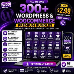300+ WooCommerce Plugins Bundle, WordPress Store Extensions, Instant Digital Download, Developer Tools, Lifetime Access