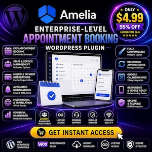 Amelia WordPress Buchungs-Plugin, Terminplaner, Business-Software (Digitaler Download)