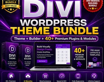 Divi WordPress Theme Bundle | Visual Builder + 40+ Plugins & Modules | Monthly Updates | Instant Download
