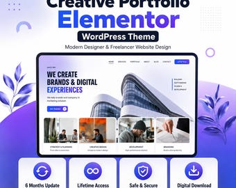 Creative Portfolio Elementor WordPress Theme | Digital Agency Template | Modern Designer & Freelancer Website Design