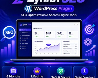 Zynith SEO Plugin for WordPress | SEO Optimization & Search Engine Tools | Lifetime Access | Digital Download