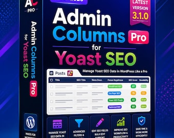 Admin Columns Pro for Yoast SEO | WordPress Plugin | Lifetime Access | Instant Download