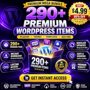 290+ CodeCanyon WordPress Plugins & Themes Mega Bundle | Lifetime Access | Digital Download