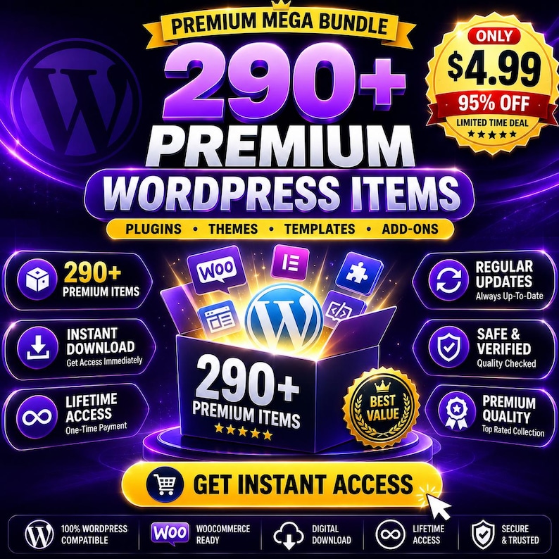 Über 290 CodeCanyon WordPress-Plugins & -Themes im Mega-Bundle | Lebenslanger Zugriff | Digitaler Download Bild 1