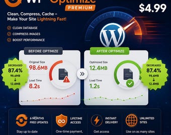 WP Optimize Professional | WordPress Speed, Caching, Database Cleaner (Instant Download)