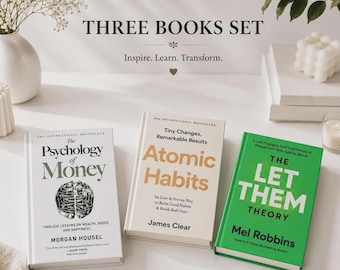 Atomic Habits + The Psychology of Money + The Let Them Theory | 3 Book Paperback Bundle | Personal Growth Book Set
